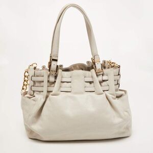Michael Kors Large Eddie Cream Satchel Bag